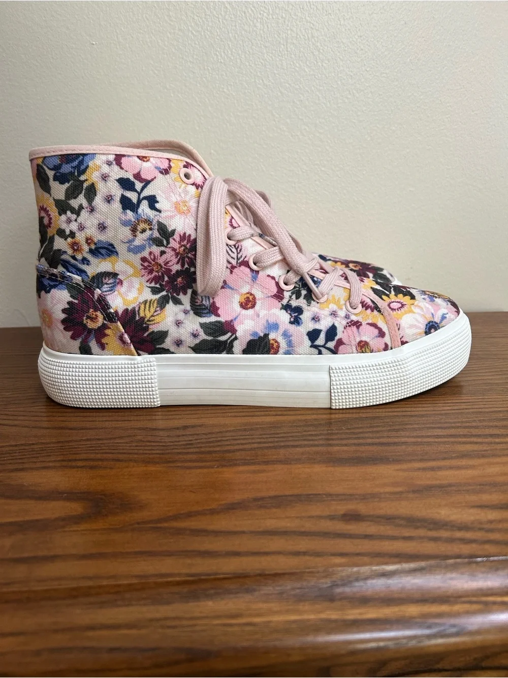 Ayesha Curry Gorgeous Pink Floral High-Top Canvas Sneakers